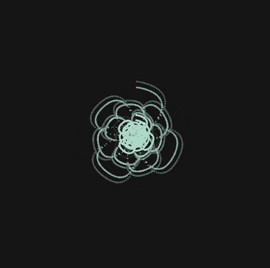 light blue geometric outlined rose