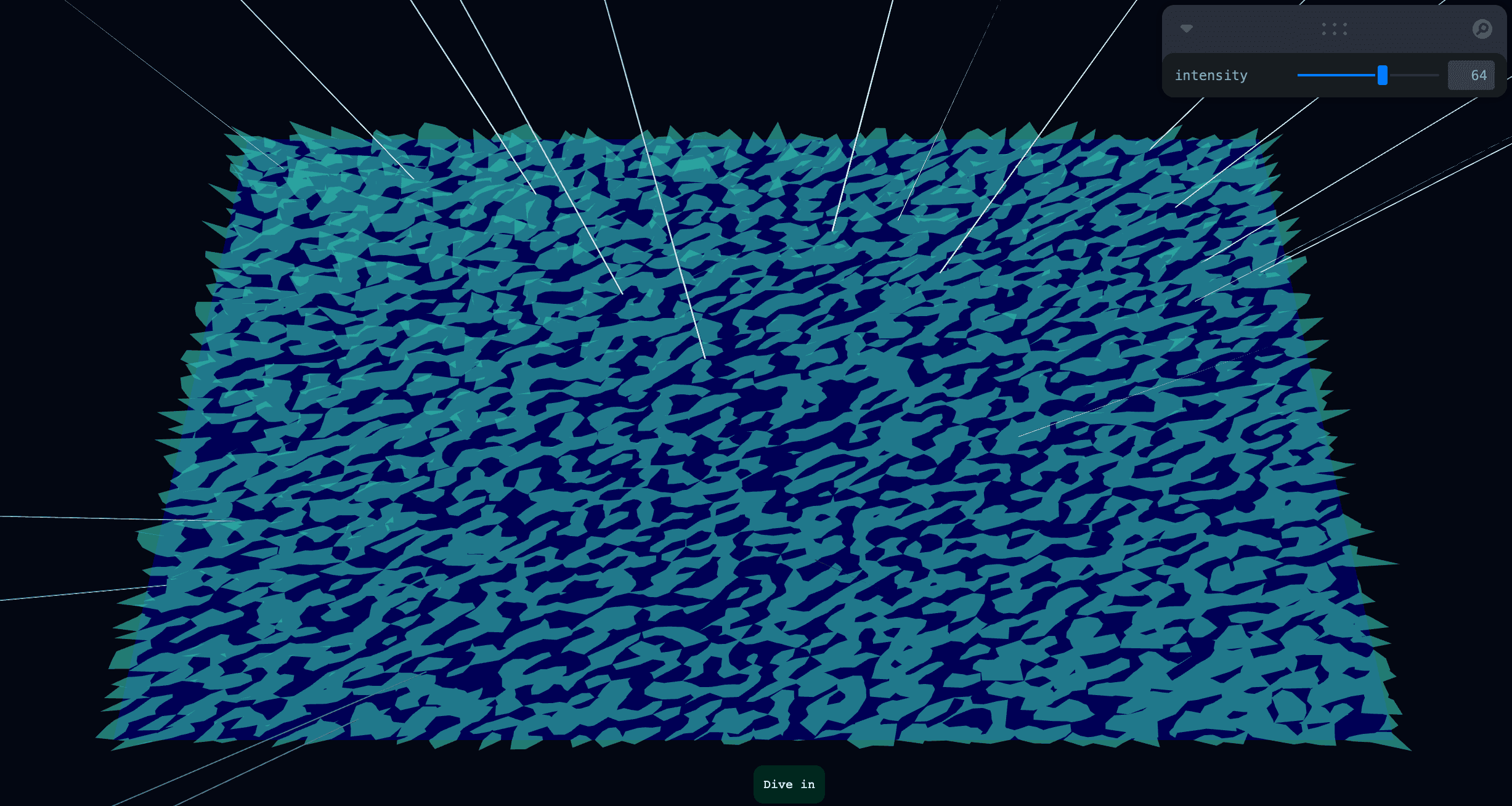 blue icy surface with white lines piercing through it