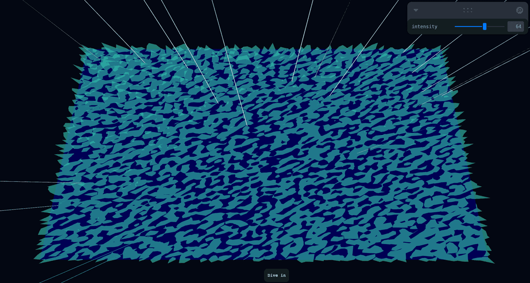 blue icy surface with white lines piercing through it